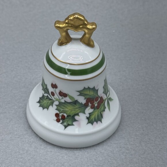 Vintage L Bernardaud Limoges Christmas Ceramic Bell Holly Berries Holiday France - Picture 12 of 14
